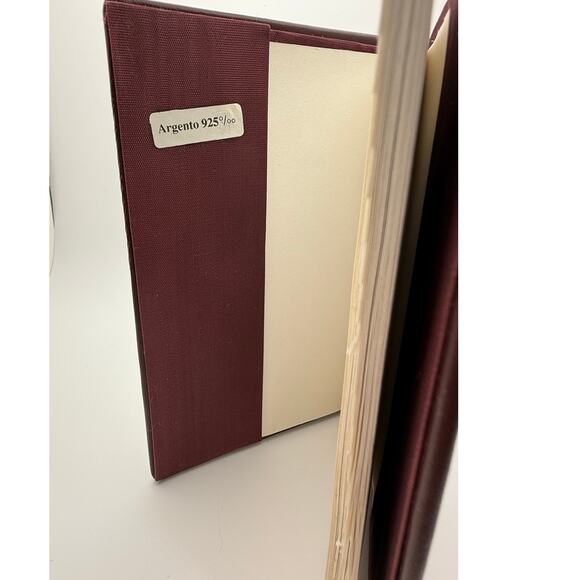 Vintage Sterling Silver Front Leather Bound Address Book Argento 925 (125) - Picture 4 of 11